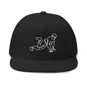 Embroidered Breakdancer Flat Bill Cap — Street Dance Snapback with Crown Detail